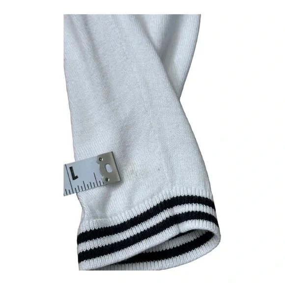 Talbots Button Up Cardigan White Black Stripe Trim Office Classic Women’s Sz XS - Picture 11 of 11